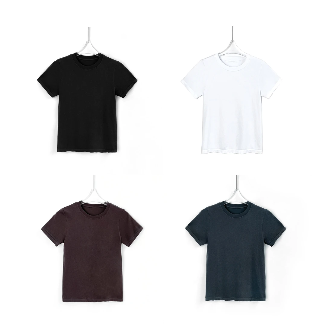 Q 基础款圆领短袖t恤软滑弹力打底衣 T25335