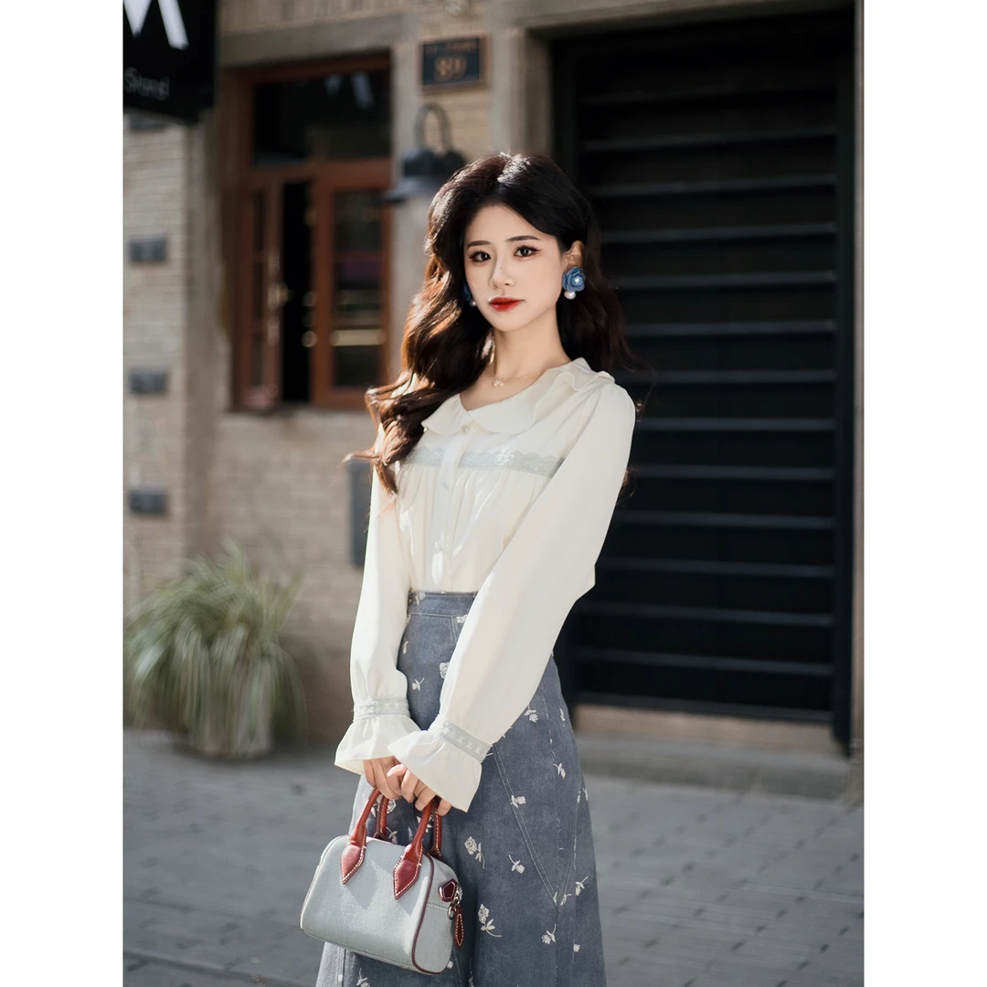 DaYuanSAD张嘉圆 2025春季新款气质宽松小众设计感复古衬衫#7698