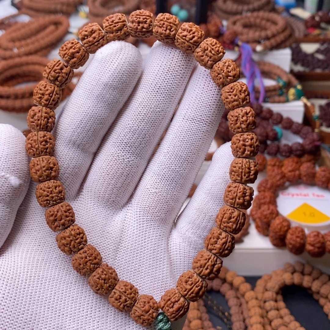 金刚菩提手串五瓣龙切满肉高桩盘龙，尺寸11.3