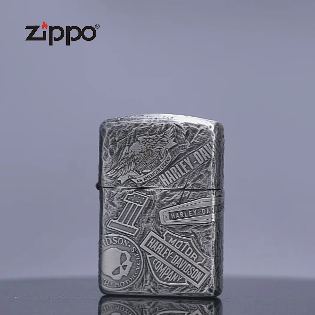 ZIPPO 打火机正品 162熏银哈雷11章DY9910DK 0516【大白专属】