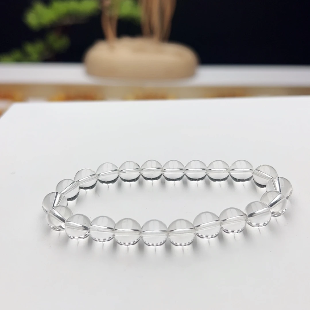 未镶嵌水晶手链白水晶8mm+