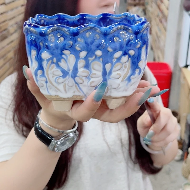 有孔，凑10元包邮陶瓷花盆发货！