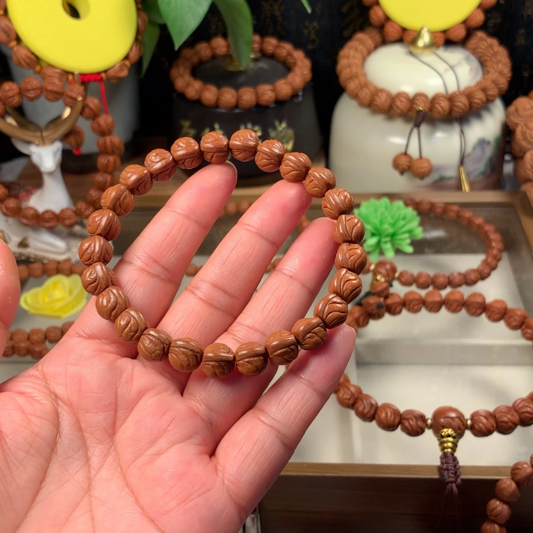 绿***阳吊坠桃核玉龙脊手串09