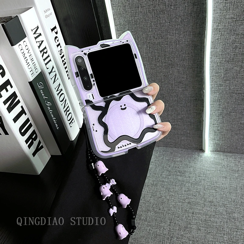 个性猫耳磁吸线条怪兽适用于华为PuraX手机壳pocket2全包mixflip
