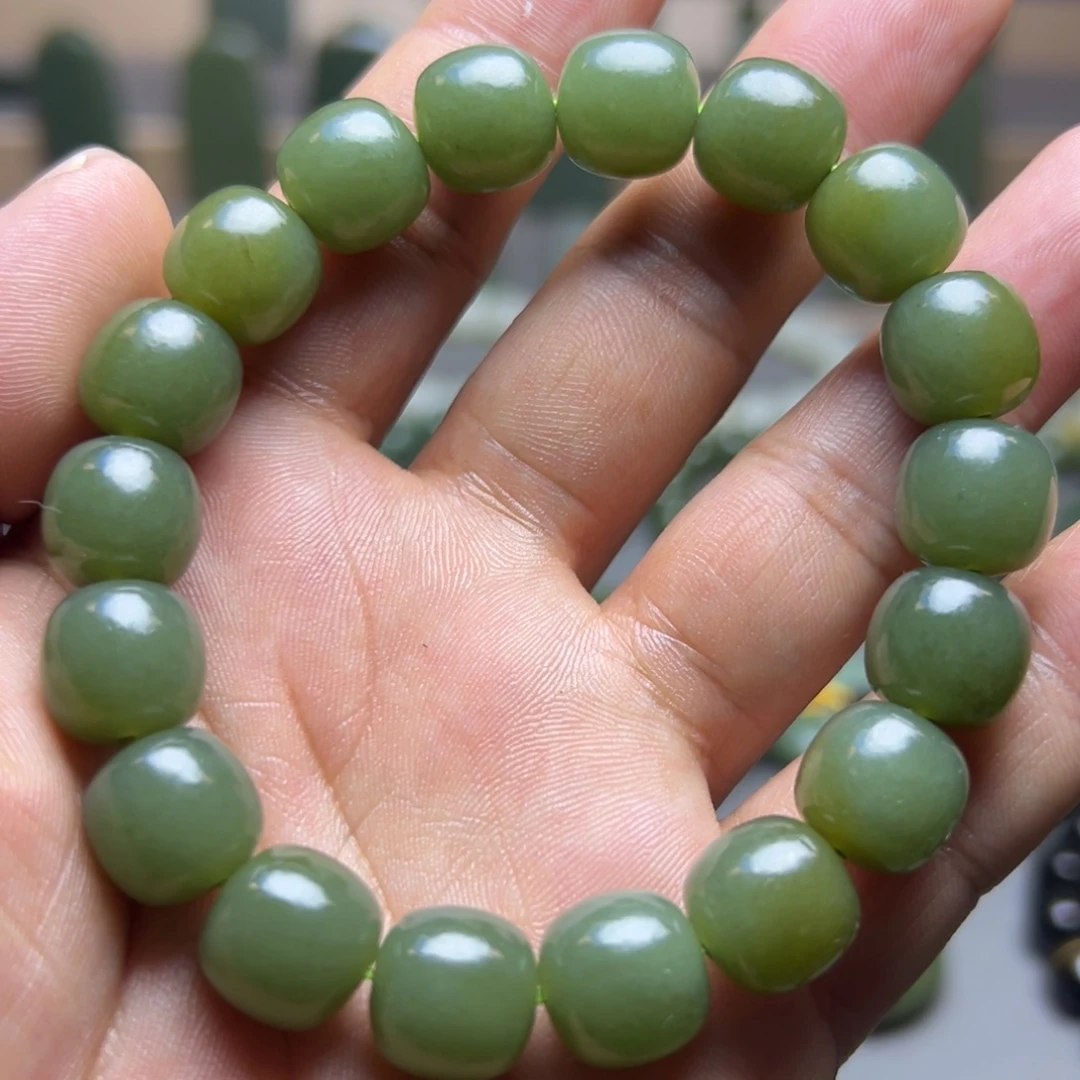 和田玉未镶嵌手链花土沟卡12