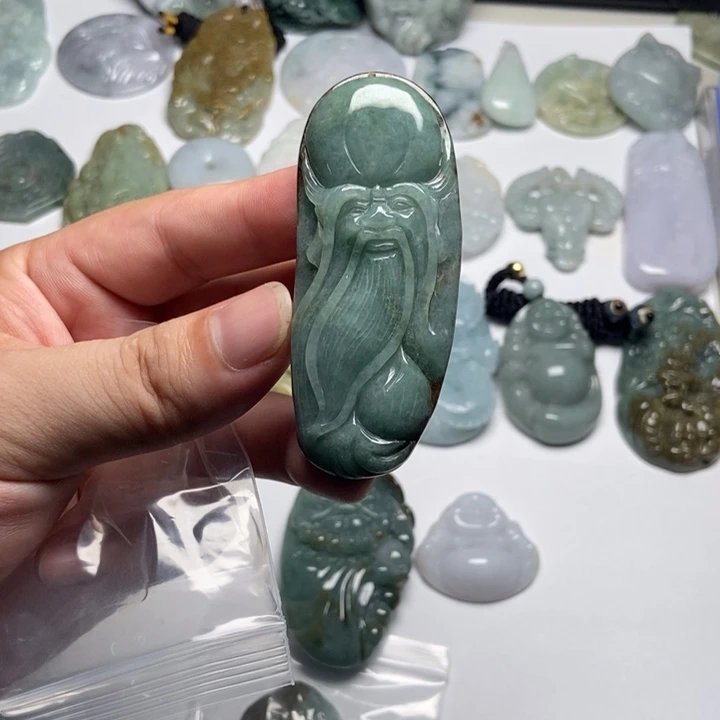 颈饰未镶嵌翡翠寿星35