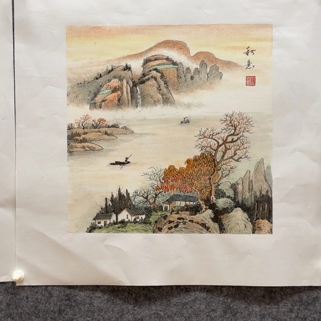 国画34斗方山水作品