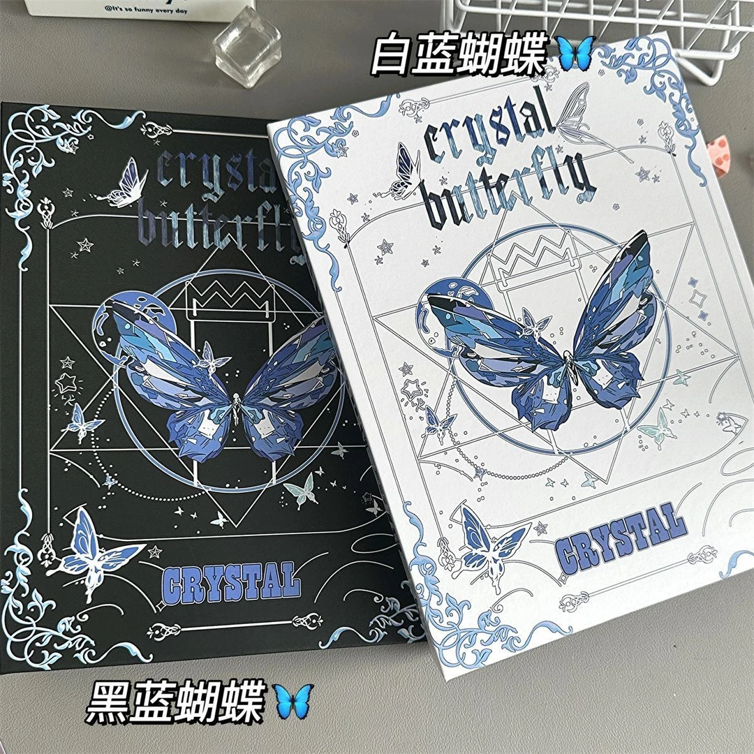 绝美蝴蝶玫瑰ins卡册活页四宫格高颜值超硬A5外壳追星卡收纳册