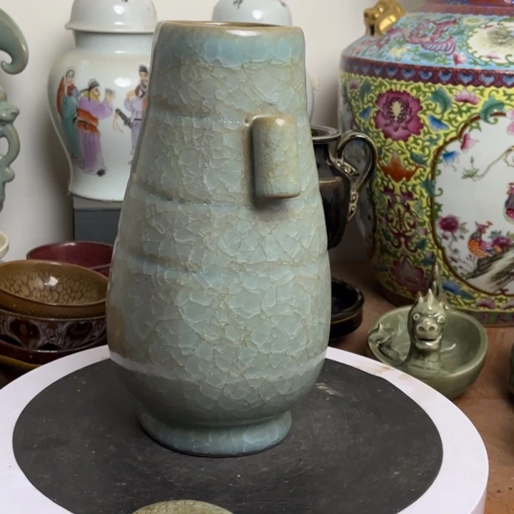 紫砂花瓶瓷器瓷器