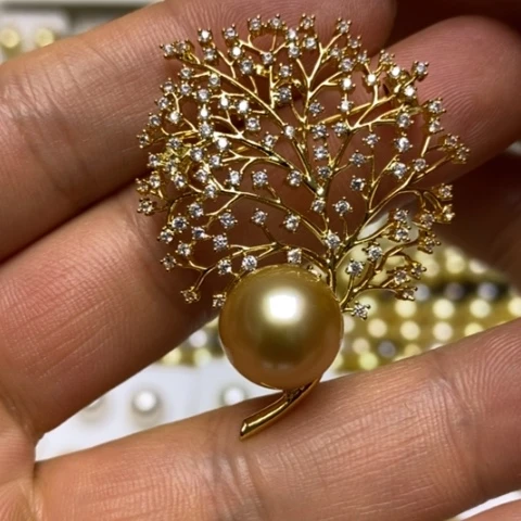 胸针海水珍珠合金