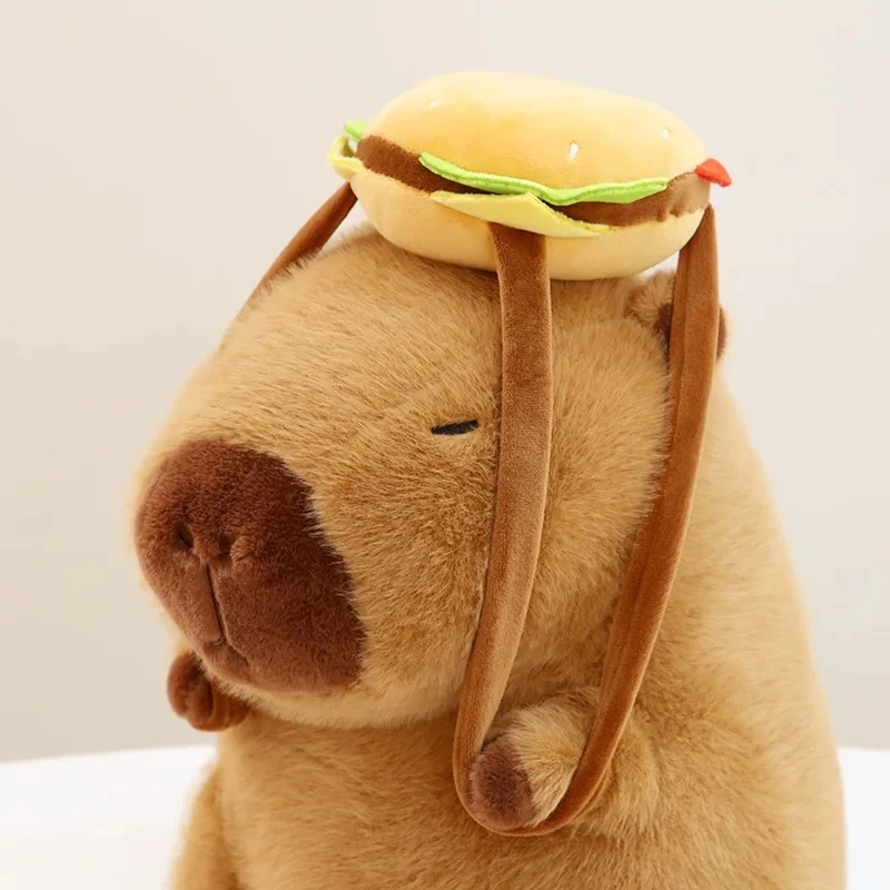 【带汉堡40厘米】可爱毛绒抱枕卡皮巴拉水豚送闺蜜朋友儿童生日礼物