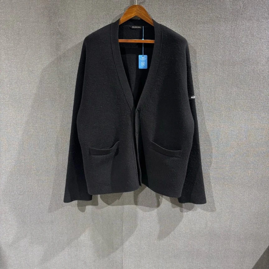 99新 Balenciaga/巴黎世家 （pm）袖标开衫羊毛毛衣 99新2码/4468