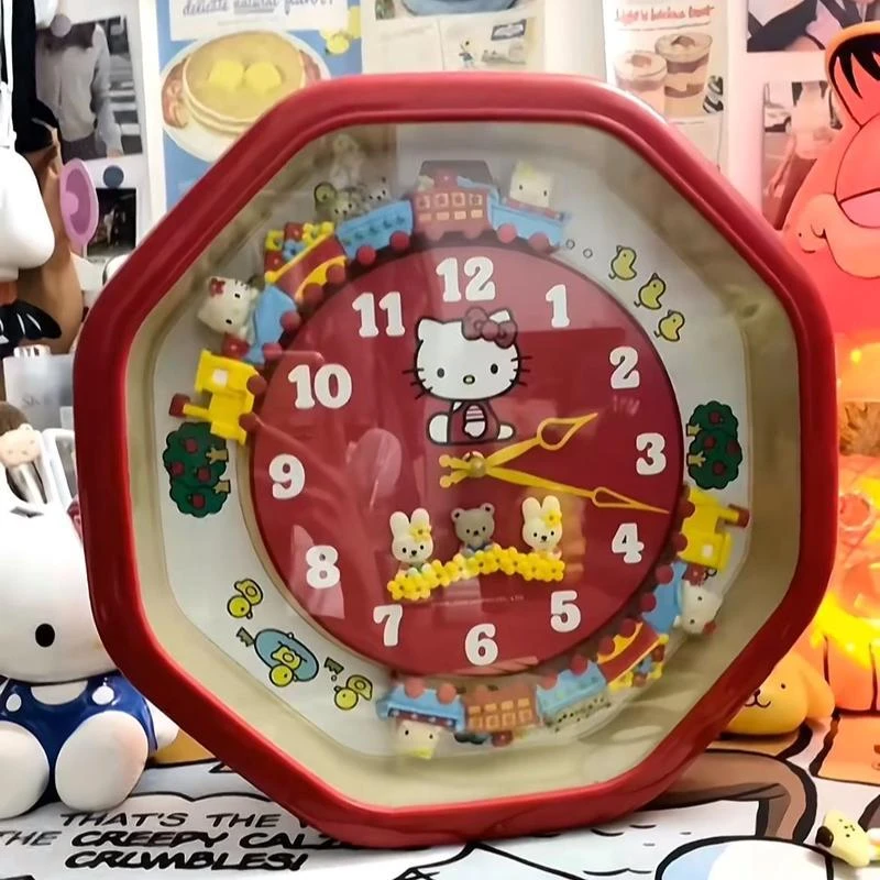 HelloKitty【可爱八边挂钟】小火车玩具挂钟质量时钟创意玩具挂钟