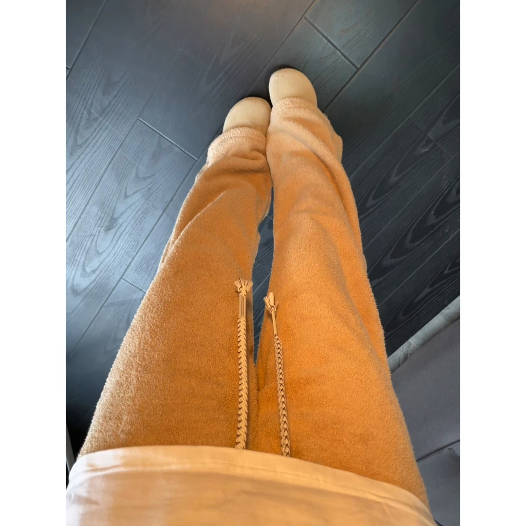 加厚软糯羊羔绒裤子男女冬季保暖防寒宽松百搭休闲裤垂感加绒卫裤