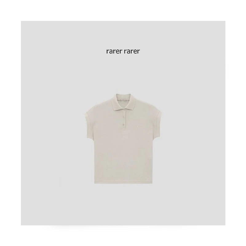 【rarer rarer】25SS夏季YsI显瘦简约纯色小飞袖复古POLO衫 2501229
