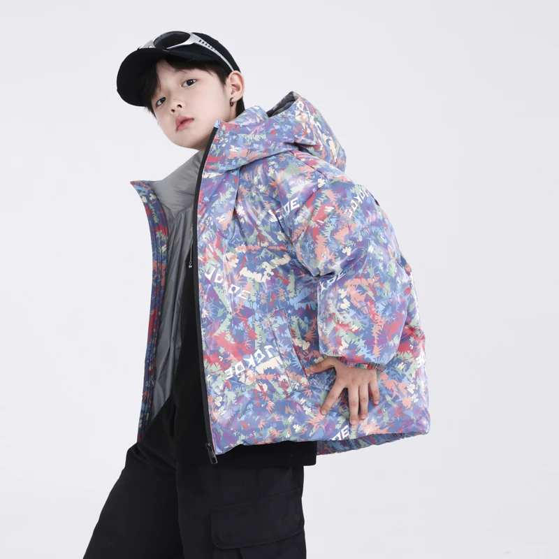 【现货时装走秀款】【炫彩新年】韩式潮流花色儿童冬季羽绒服加厚保暖
