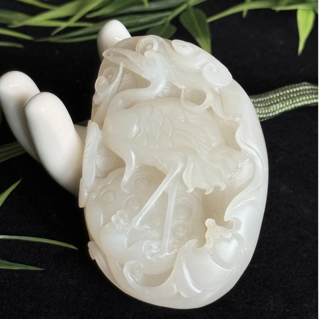 【七夕礼物】温润●和田把件（仙鹤）（0058530）