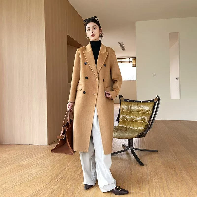 209号（款号X13） 咖色长款分尺码毛呢外套