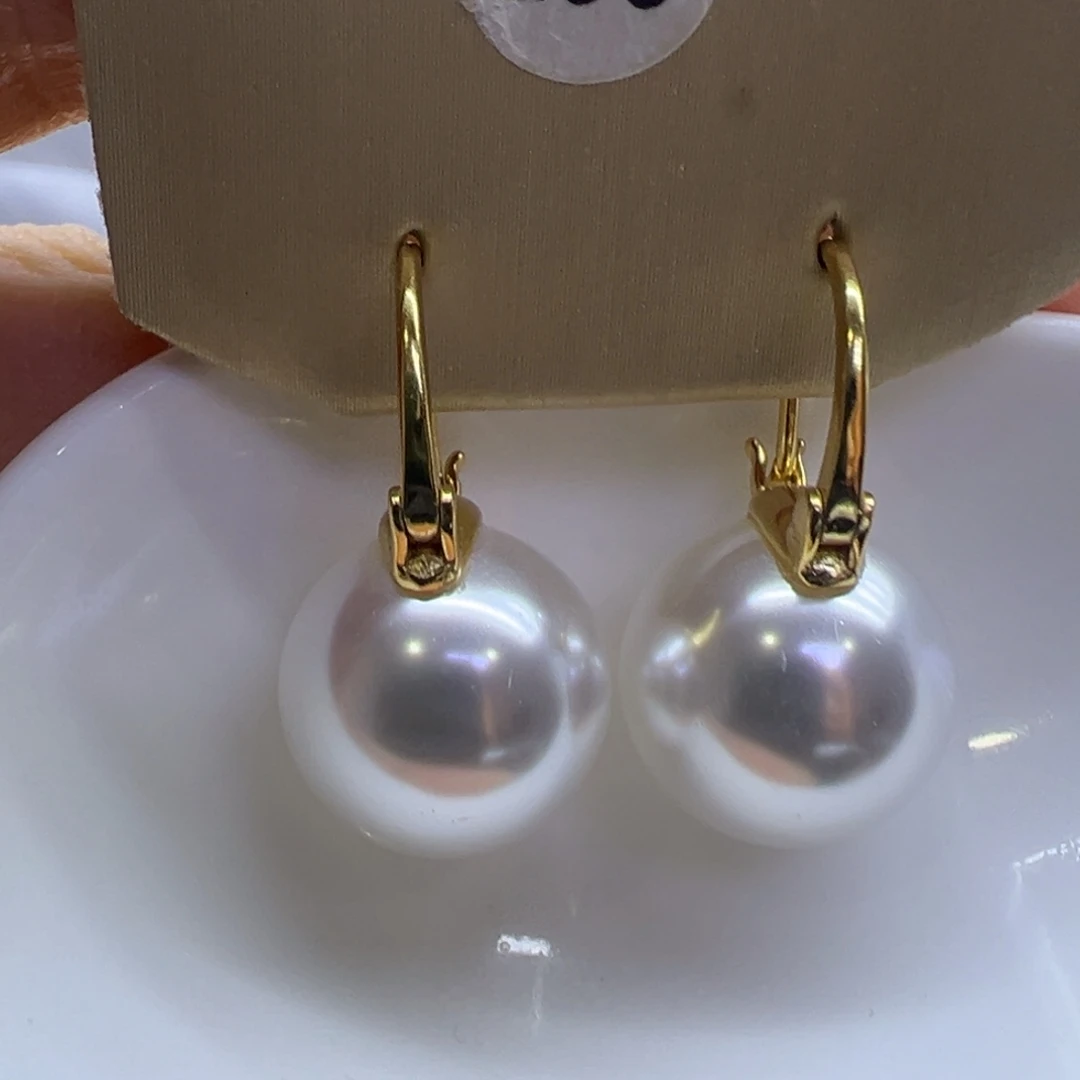淡水珍珠银S925镶嵌耳饰