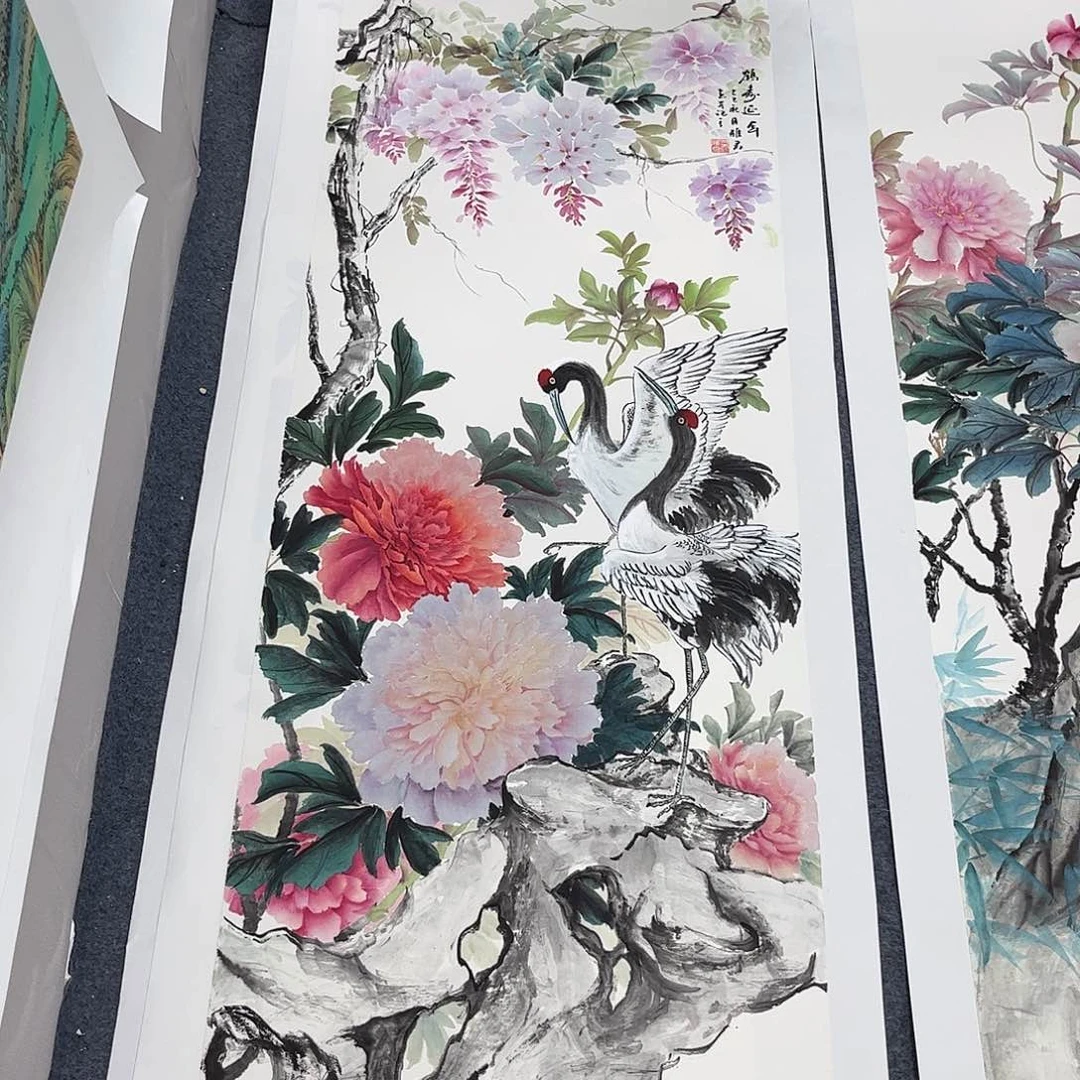 国画纯手绘宣纸国画大放漏