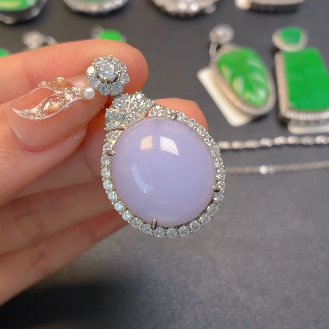 翡翠银S925镶嵌颈饰