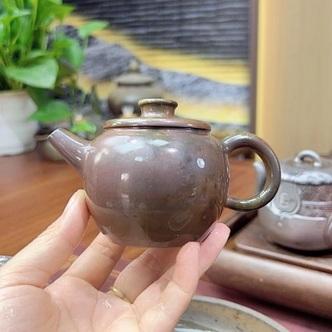 戬谷龙窑坭兴陶柴烧茶壶