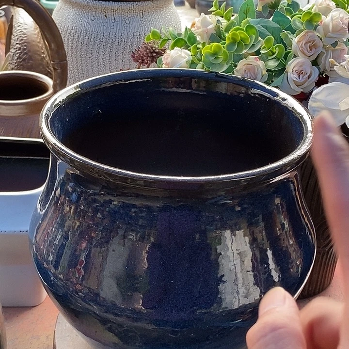 紫砂花盆25.25瑕疵