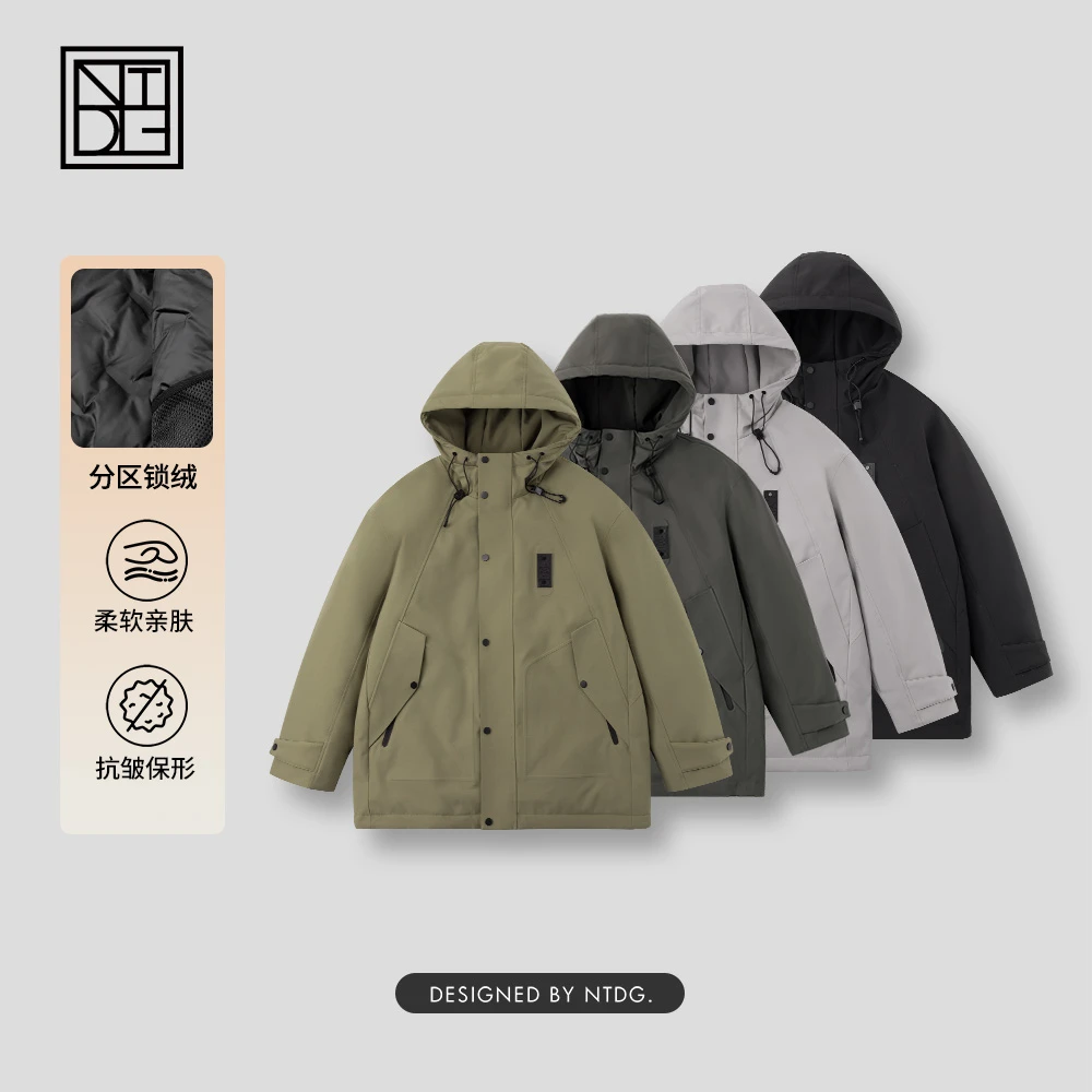 NTDG-ONE冬季厚版90绒工装风时尚连帽羽绒服Y13-5565