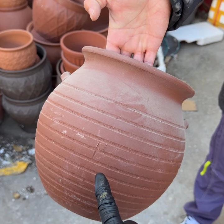 大***尤紫砂花盆口21高25宜兴紫砂 瑕疵粗糙