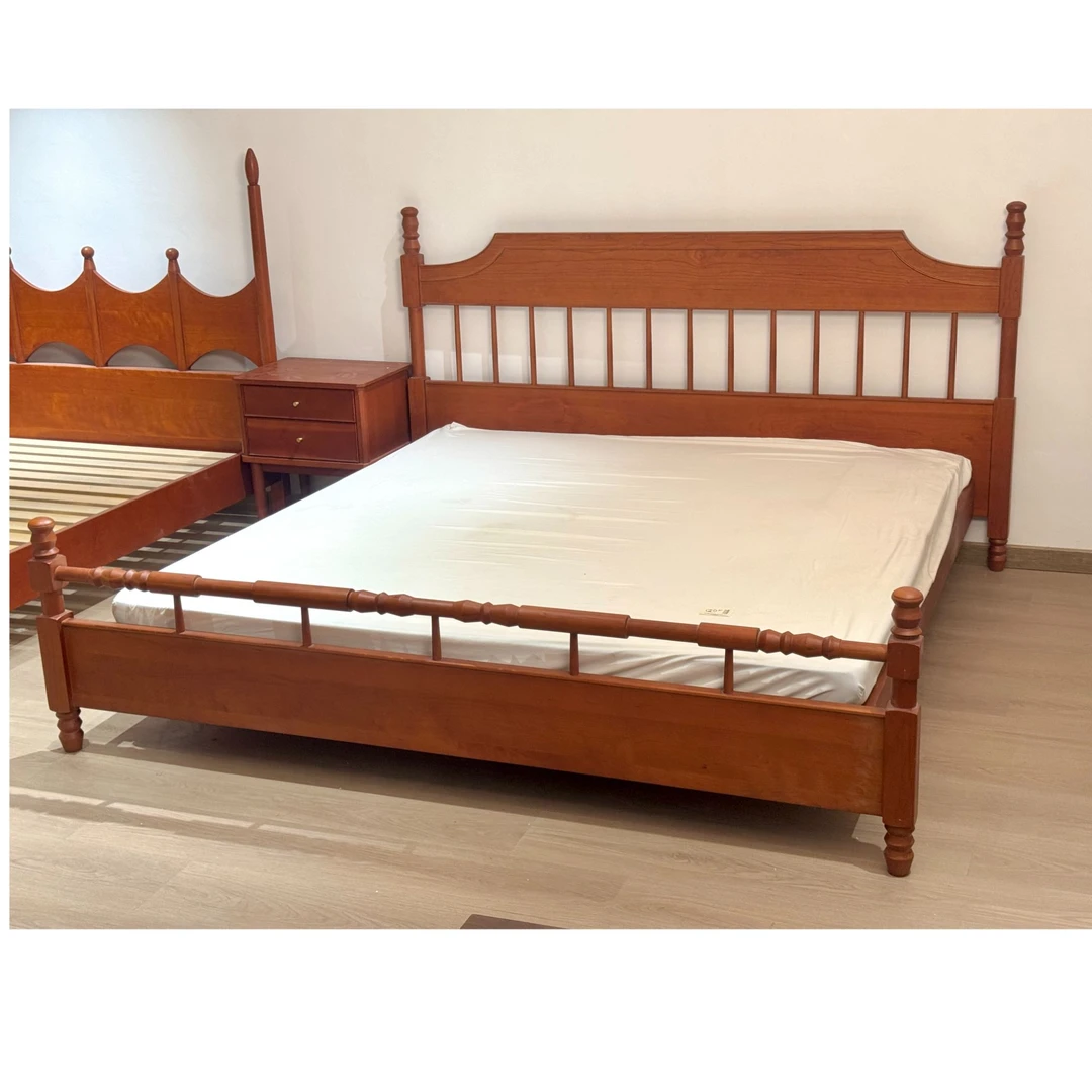 北美樱桃木中古色双人大床