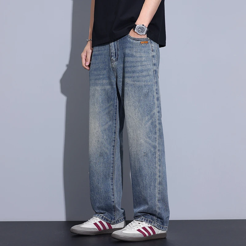 Kuvine潮牌水洗牛仔裤男生宽松2025年春季新款长裤子帅气穿搭男裤