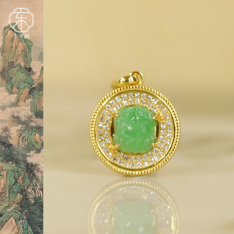 东方俪DOFUNLY【福绵】翡翠18K金貔貅设计款吊坠FCDZ空谷