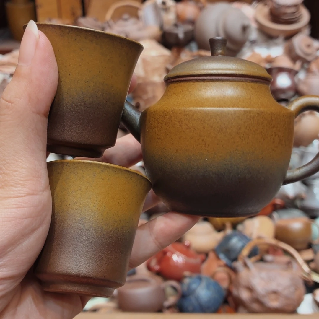 柴烧老岩泥高温茶器皿