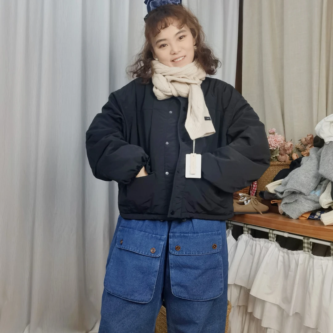 冬季纯色韩系短款百搭休闲棉服外套