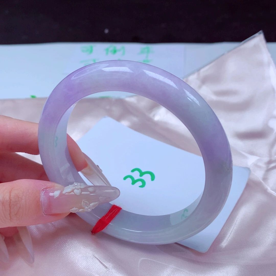 未镶嵌手镯翡翠天然缅甸翡翠A货手镯 33号有沙眼