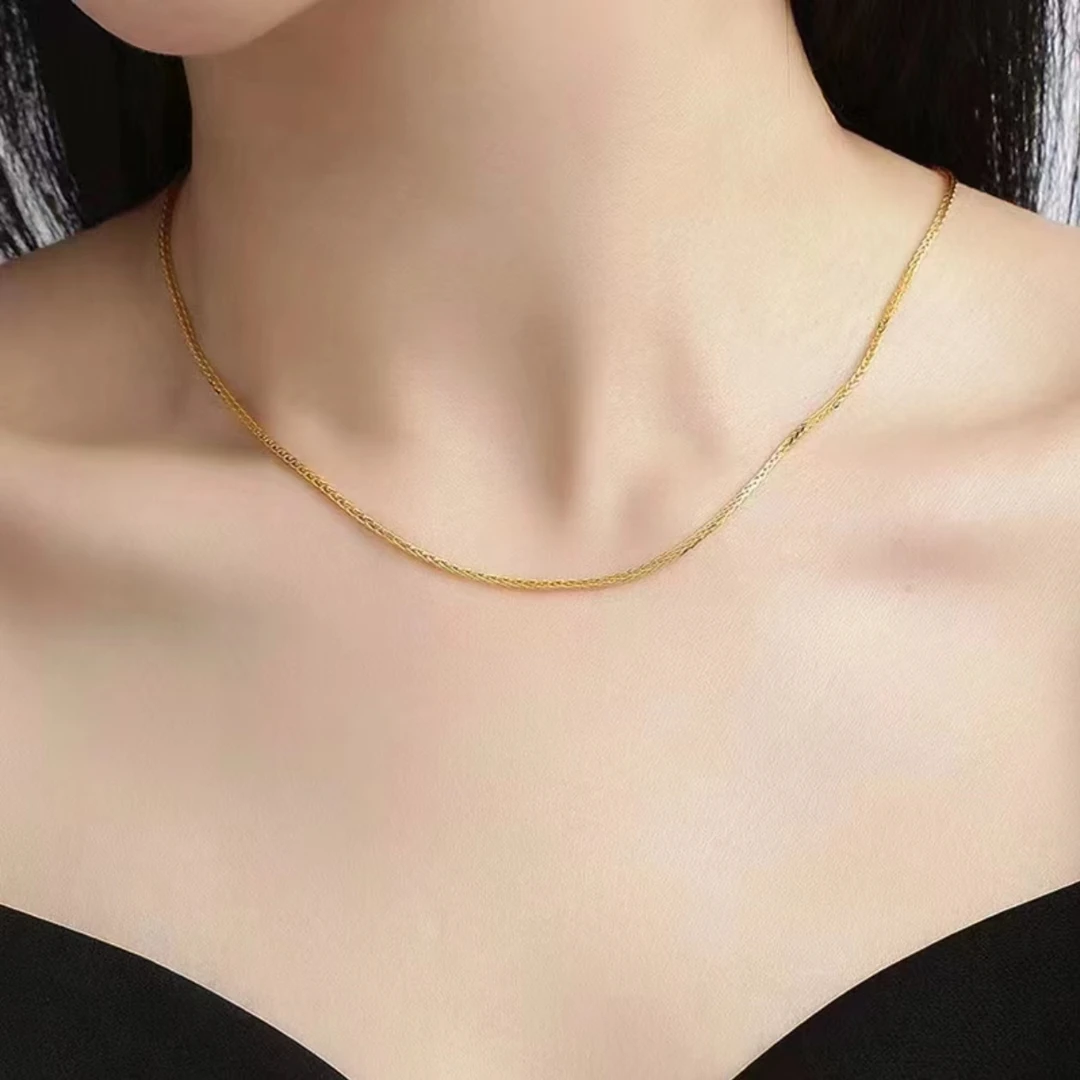 【今玉福】足金999肖邦链时尚百搭简约精美素链经典百搭链肖邦项链