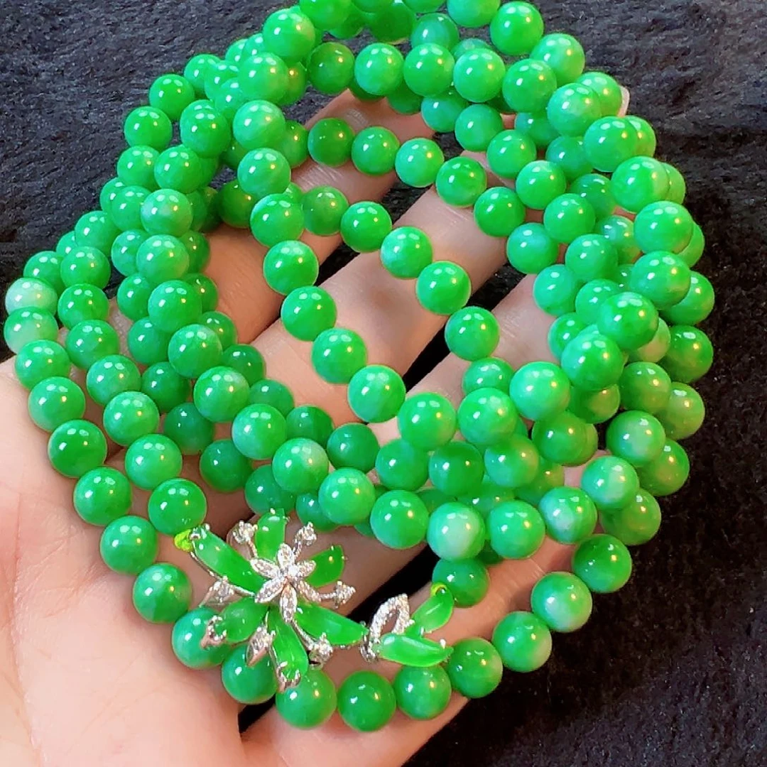 翡翠18K金镶嵌颈饰签收后24小时鉴赏期