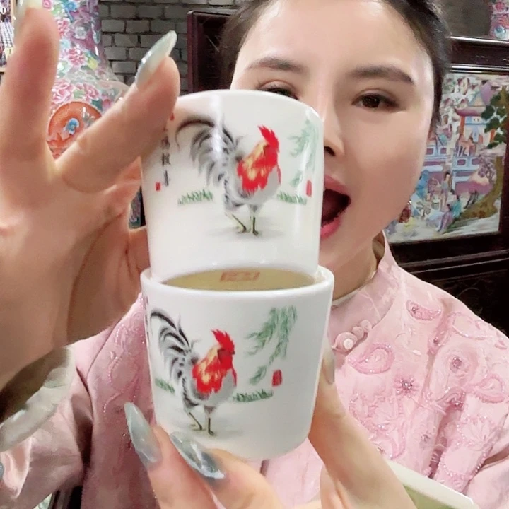 陶其他景德镇高温陶瓷一对鸡杯