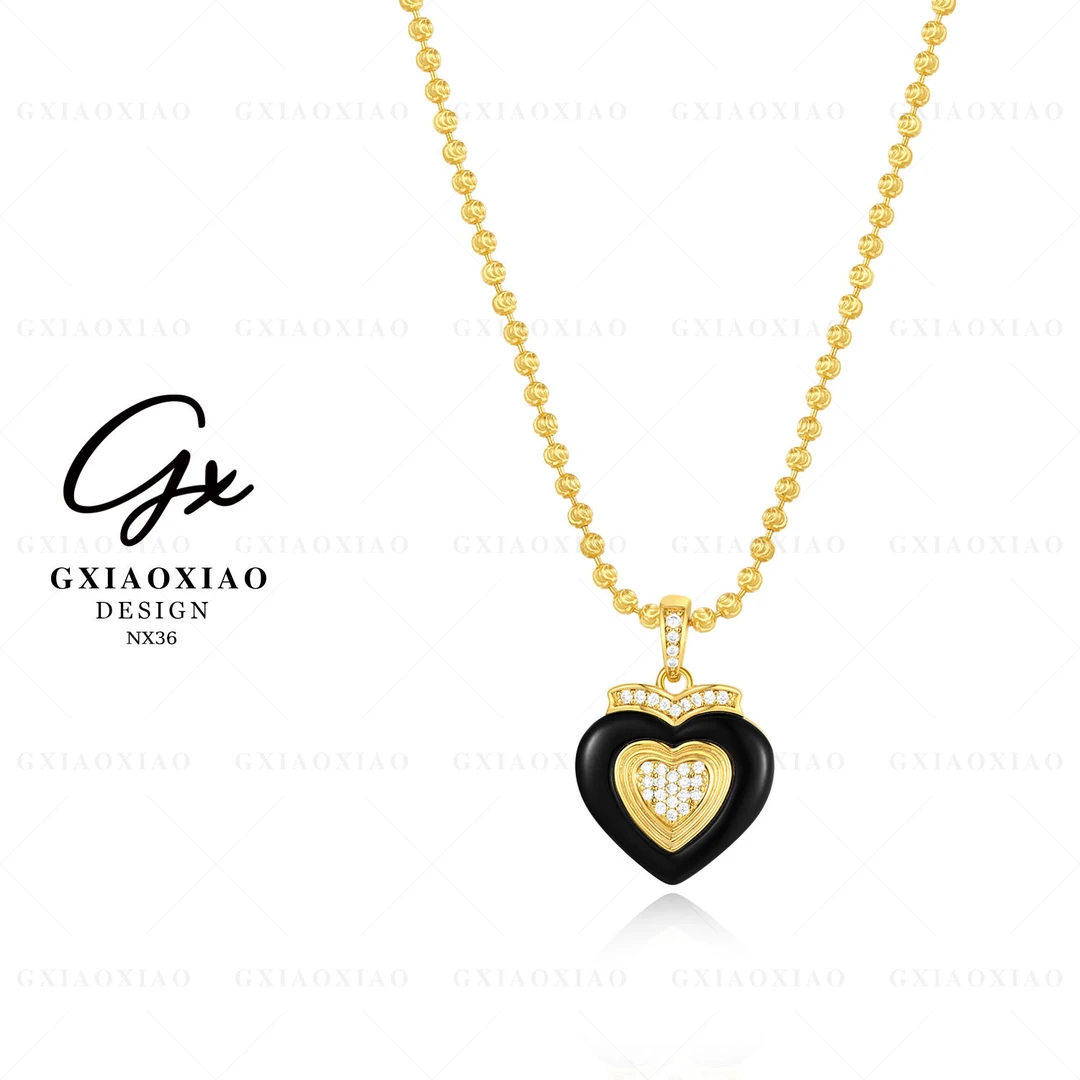 G XIAOXIAO 镀K金【藤蔓之吻】轻奢气质高级百搭爱心小众项链 NX36