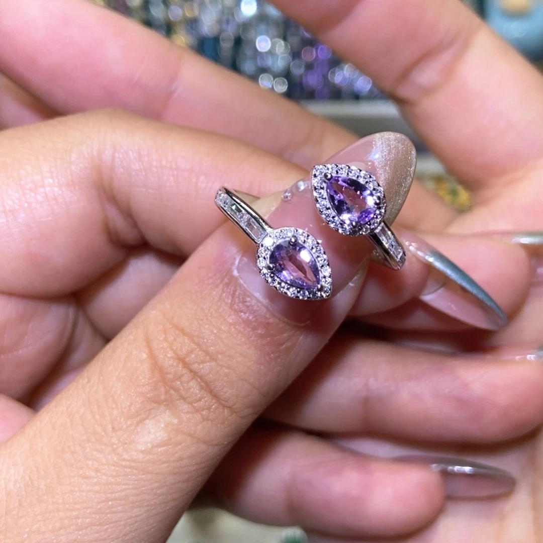 银S925镶嵌戒指紫晶