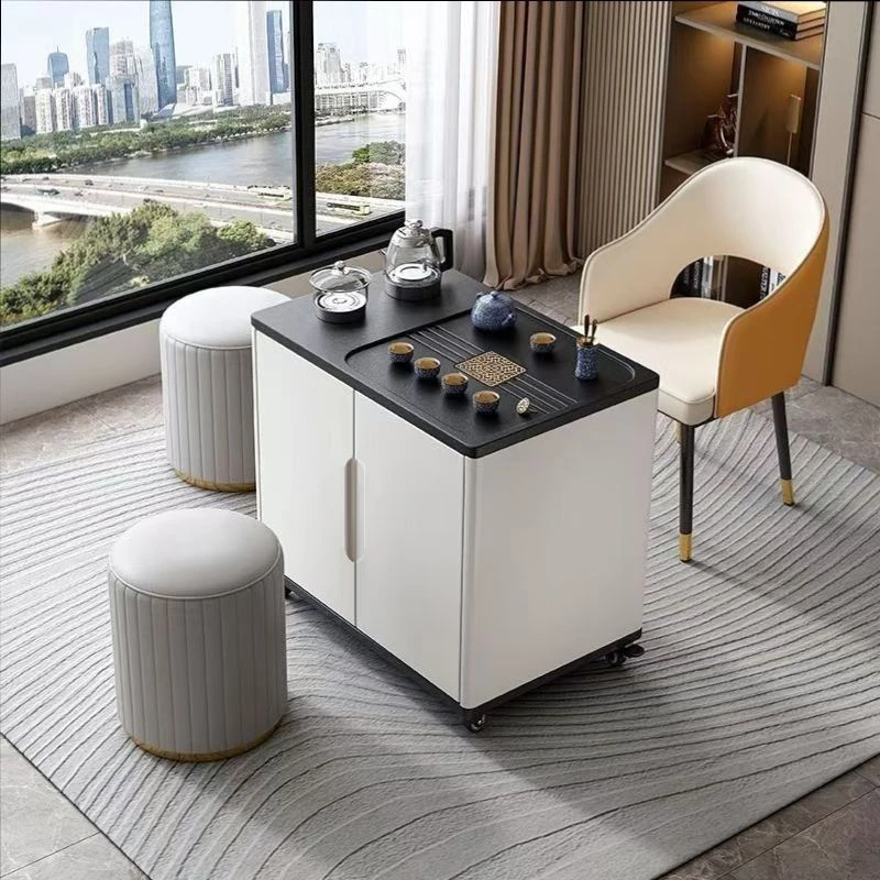 可移动茶台小型茶桌边柜家用沙发边茶车轻奢现代茶几桌阳台泡茶桌