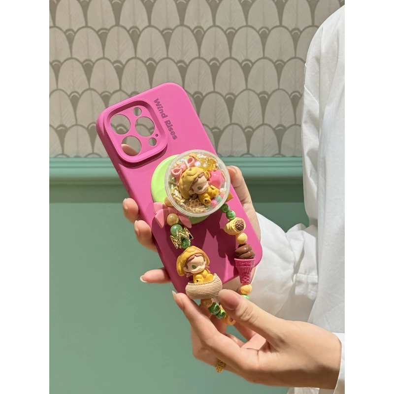 强磁吸支架萌粒ins风手机链zsiga睡衣系列iPhone16/17液态硅胶