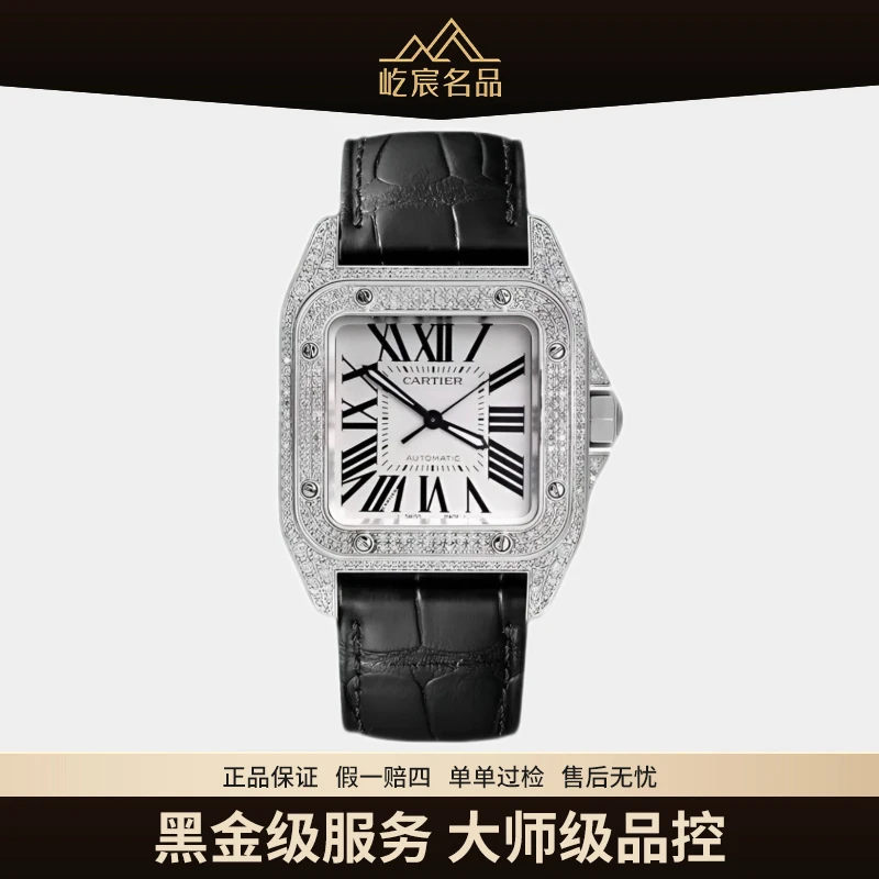 99新 Cartier/卡地亚 山度士系列 自动机械 大号51×41mm后钻