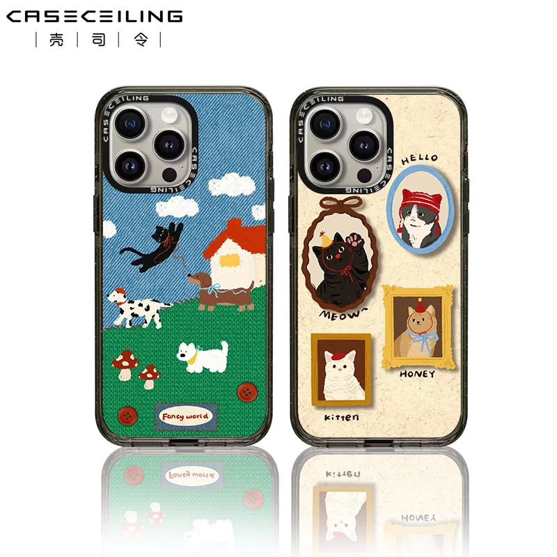 Caseceling原创亚克力动物系列适用苹果16promax手机壳磁吸个性