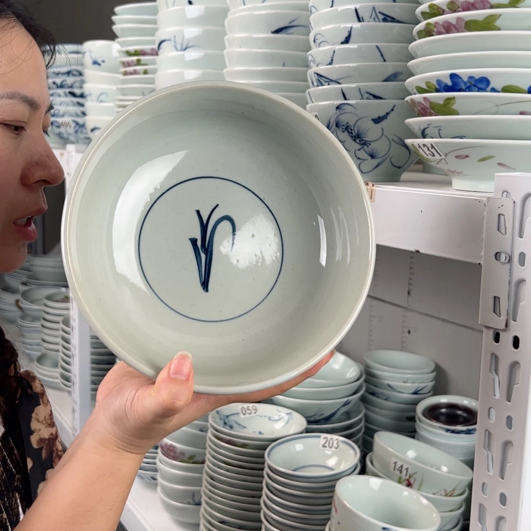 微瑕仿古泥8寸山茶花罗汉碗（单只装）