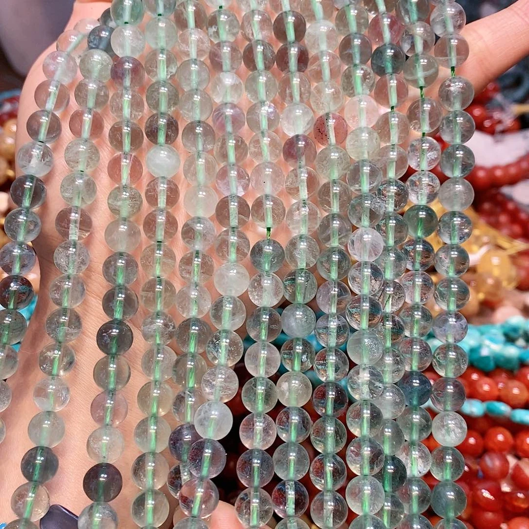 玛瑙/玉髓散珠天然莹石水晶8mm一条