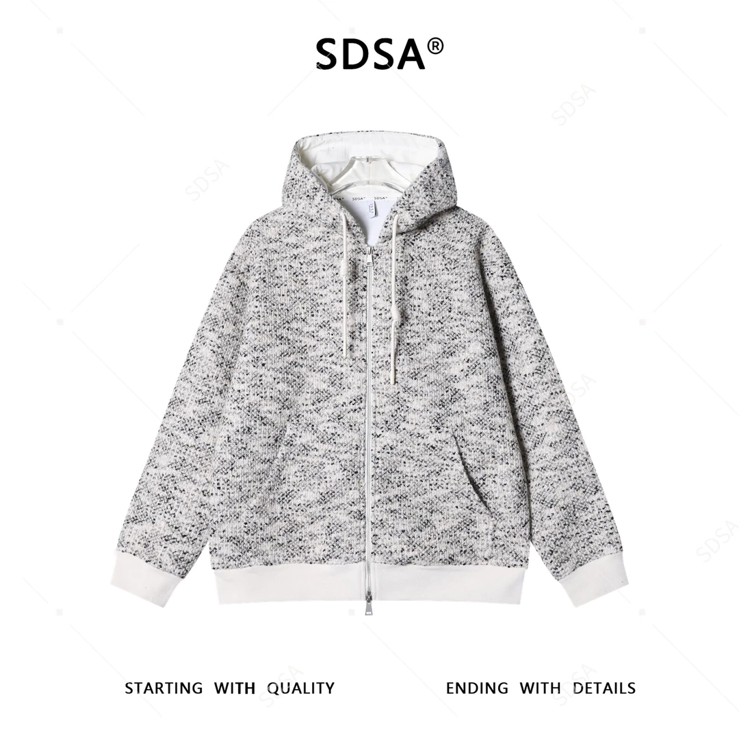 SDSA男士秋冬新款痞帅男装韩版彩色拉链连帽卫衣外套百搭时尚情侣