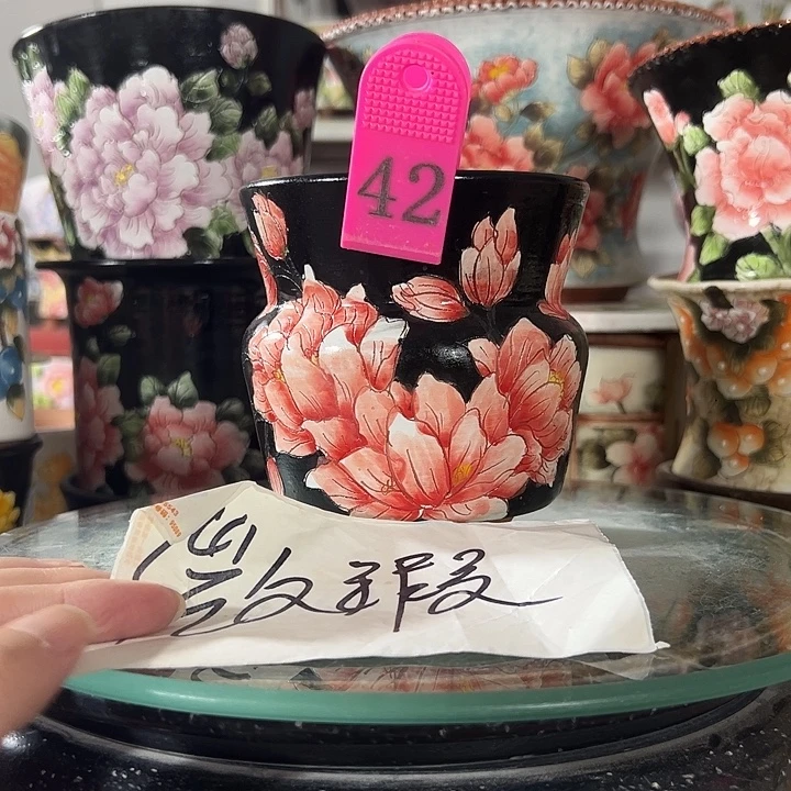 景德镇手绘花盆 满38包邮