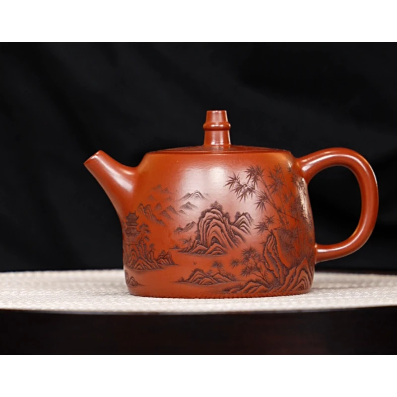 宜兴紫砂 汉铎壶朱泥 王芳