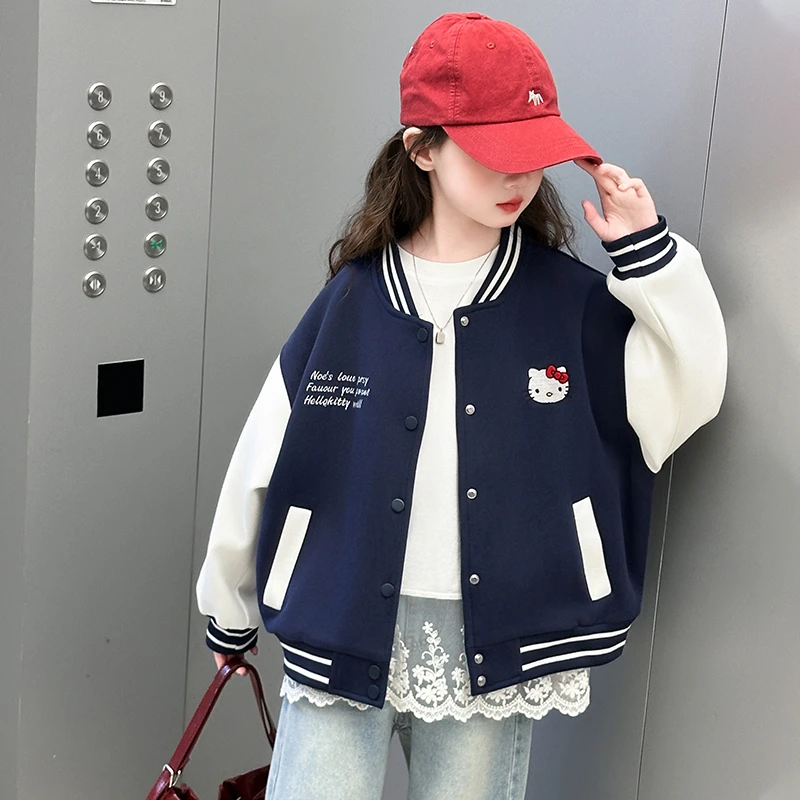 女童秋装外套2025新款洋气中大童休闲连帽棒球服女孩秋季外穿衣服